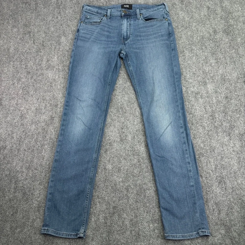 Paige Jeans Mens 31 (Fits 32x31) Blue Lennox Slim Transcend Stretch Rayon